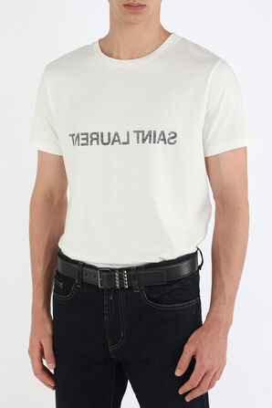 חגורה מעור עם ניטים בצבע שחור VALENTINO